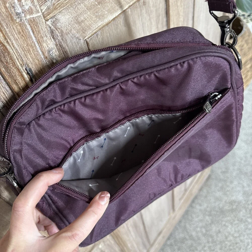 Lug Carousel XL Crossbody Bag Wine Burgundy Eggplant Purple Quilted RFID